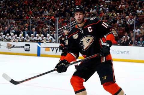 ANAHEIM, CA – JANUARY 4: Ryan Getzlaf #15 of the Anaheim Ducks skates during the game against the Vegas Golden Knights on January 4, 2018, at Honda Center in Anaheim, California. (Photo by Debora Robinson/NHLI via Getty Images)