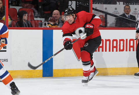 OTTAWA, ON – MARCH 7: Cody Ceci #5 of the Ottawa Senators skates against the New York Islanders at Canadian Tire Centre on March 7, 2019 in Ottawa, Ontario, Canada. (Photo by Andre Ringuette/NHLI via Getty Images)