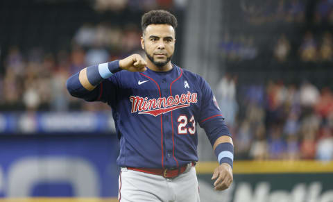 Nelson Cruz, Oakland Athletics” ARLINGTON, TX – JUNE 20: Nelson Cruz #23 of the Minnesota Twins warms up before playing the Texas Rangers at Globe Life Field on June 20, 2021 in Arlington, Texas. (Photo by Ron Jenkins/Getty Images)