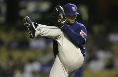 LOS ANGELES, CA – JUNE 29: Closer Trevor Hoffman #51 of the San Diego Padres pitches in the ninth inning against the Los Angeles Dodgers on June 29, 2007 at Dodger Stadiium in Los Angeles, California. Hoffman picked up his 22nd save as the Padres won 7-6. (Photo by Stephen Dunn/Getty Images)