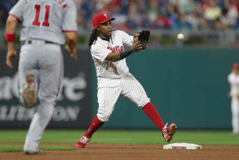 Franco is the better defender at the hot corner, and the Phillies are trying to make deals involving Santana to keep Franco. Photo by H. Martin/Getty Images.