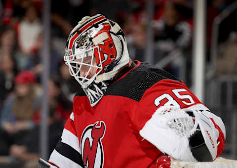 Andrew Hammond #35 of the New Jersey Devils (Photo by Elsa/Getty Images)