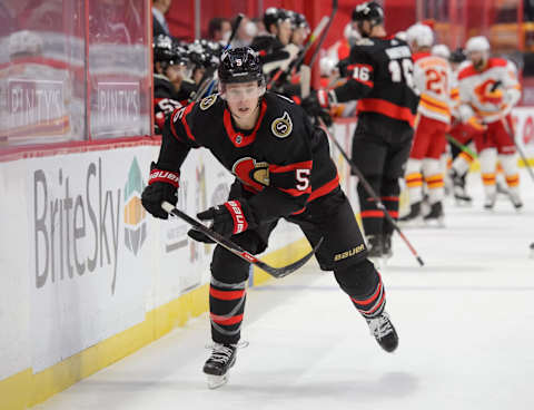 Mike Reilly #5 of the Ottawa Senators (Photo by Matt Zambonin/Freestyle Photography/Getty Images)