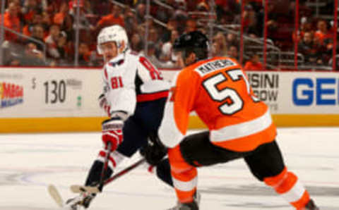 Derek Mathers, Philadelphia Flyers (Photo by Elsa/Getty Images)