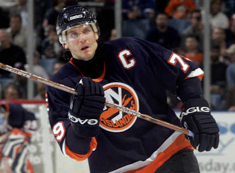 UNIONDALE, NY – MARCH 29: Alexei Yashin #79 of the New York Islanders skates against the New York Rangers during their game on March 29, 2006 at Nassau Coliseum in Uniondale, New York. The Rangers defeated the Isles 5-1. (Photo by Jim McIsaac/Getty Images)