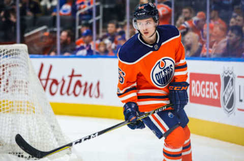 Edmonton Oilers Forward Kailer Yamamoto #56 Mandatory Credit: Sergei Belski-USA TODAY Sports