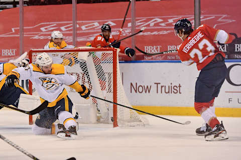 Florida Panthers center Carter Verhaeghe (23). Mandatory Credit: Jasen Vinlove-USA TODAY Sports