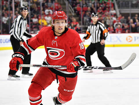 RALEIGH, NORTH CAROLINA – FEBRUARY 25: Ryan Dzingel (Photo by Grant Halverson/Getty Images)