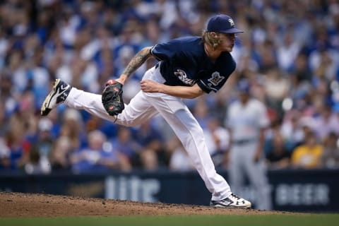 MILWAUKEE, WI – SEPTEMBER 03: Josh Hader #71 of the Milwaukee Brewers pitches in the sixth inning against the Chicago Cubs at Miller Park on September 3, 2018 in Milwaukee, Wisconsin. (Photo by Dylan Buell/Getty Images)