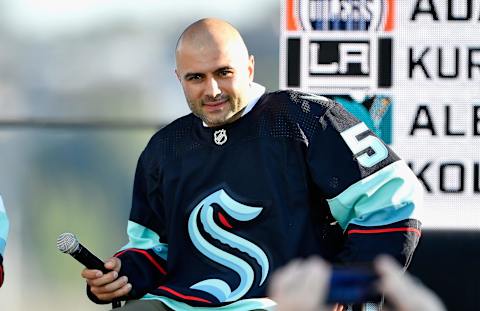 Mark Giordano is selected by the Seattle Kraken. (Photo by Alika Jenner/Getty Images)