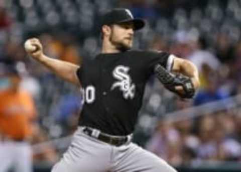 May 29, 2015; Houston, TX, USA; Chicago White Sox relief pitcher David Robertson (30) pitches during the game against the Houston Astros at Minute Maid Park. Mandatory Credit: Troy Taormina-USA TODAY Sports