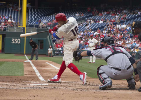 Unless the Phils received a three-slot starter for Hernandez by himself or as part of a package, he will be their second baseman on Opening Day. Photo by Mitchell Leff/Getty Images.