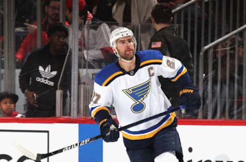 NEWARK, NEW JERSEY – MARCH 06: Alex Pietrangelo #27 of the St. Louis Blues. (Photo by Bruce Bennett/Getty Images)