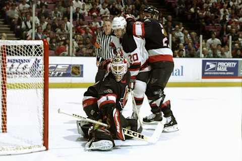 Damian Rhodes #1, Ottawa Senators Mandatory Credit: Al Bello /Allsport