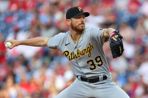 PHILADELPHIA, PA – SEPTEMBER 25: Chad Kuhl #39 of the Pittsburgh Pirates in action against the Philadelphia Phillies during a game at Citizens Bank Park on September 25, 2021 in Philadelphia, Pennsylvania. (Photo by Rich Schultz/Getty Images)