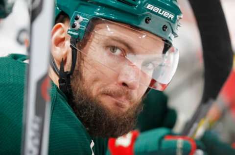 ST. PAUL, MN – MARCH 5: Martin Hanzal #19 of the Minnesota Wild watches from the bench against the San Jose Sharks during the game on March 5, 2017 at the Xcel Energy Center in St. Paul, Minnesota. (Photo by Bruce Kluckhohn/NHLI via Getty Images)