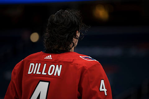 Brenden Dillon #4 of the Washington Capitals. (Photo by Scott Taetsch/Getty Images)