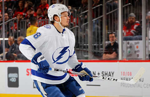 Mikhail Sergachev #98 of the Tampa Bay Lightning (Photo by Jim McIsaac/Getty Images)