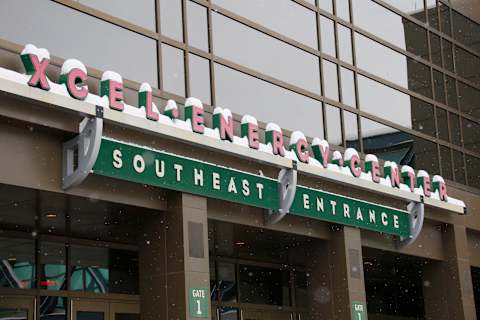 ST. PAUL, MN – DECEMBER 11: Snow covers the signs outside of the Xcel Energy Center prior to the game between the Minnesota Wild and the the St. Louis Blues on December 11, 2016 in St. Paul, Minnesota. (Photo by Bruce Kluckhohn/NHLI via Getty Images)