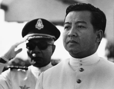 Norodom Sihanouk at a naval event in 1960