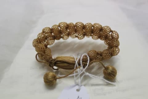 An example of a mourning bracelet made of human hair on display at the Mannum Dock Museum of River History in Mannum, South Australia.