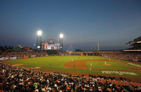 Oct 7, 2014; San Francisco, CA, USA; A general view during the third inning of game four of the 2014 NLDS baseball playoff game between the San Francisco Giants and the Washington Nationals at AT&T Park. Mandatory Credit: Kelley L Cox-USA TODAY Sports