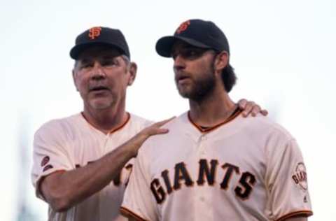 Manager Bruce Bochy doesn't have to be too careful when handling his Paul Bunyan-esque ace, 