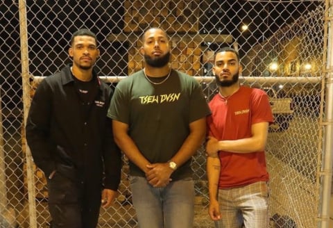 SF Giants prospect Joey Marciano (center) in his hometown of Chicago alongside Mizraim Fuentes (left) and Steven Glochowsky (right). (Mizraim Fuentes)