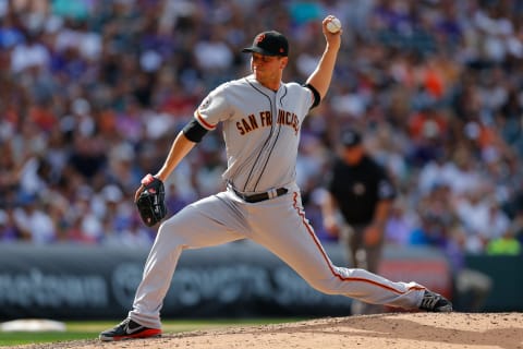 DENVER, CO – SEPTEMBER 3: Relief pitcher Tony Watson #56 of the San Francisco Giants delivers to home plate during the eighth inning against the Colorado Rockies at Coors Field on September 3, 2018 in Denver, Colorado. (Photo by Justin Edmonds/Getty Images)