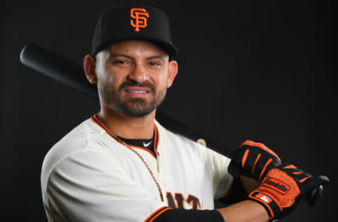 SCOTTSDALE, AZ – FEBRUARY 21: Gerardo Parra #8 of the San Francisco Giants poses during the Giants Photo Day on February 21, 2019 in Scottsdale, Arizona. (Photo by Jamie Schwaberow/Getty Images)