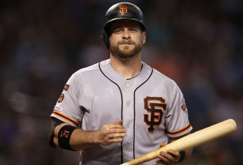 PHOENIX, ARIZONA – JUNE 23: Stephen Vogt #21 of the San Francisco Giants bats against the Arizona Diamondbacks during the MLB game at Chase Field on June 23, 2019 in Phoenix, Arizona. The Diamondbacks defeated the Giants 3-2 in 10 innings. (Photo by Christian Petersen/Getty Images)