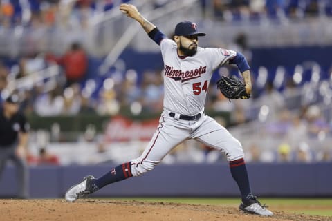 The Minnesota Twins declined a club option on reliever Sergio Romo, making an SF Giants reunion a possibility. (Photo by Michael Reaves/Getty Images)