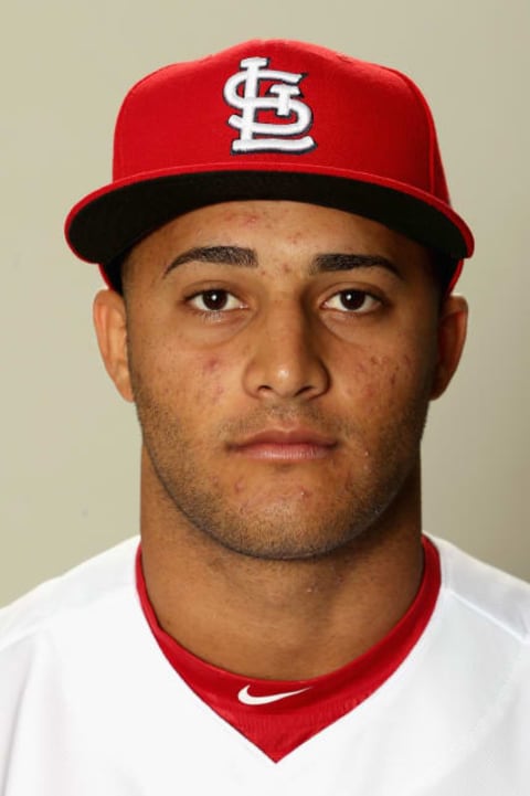 JUPITER, FL – FEBRUARY 20: Junior Fernandez #98 poses for a portrait during St Louis Cardinals Photo Day at Roger Dean Stadium on February 20, 2017 in Jupiter, Florida. (Photo by Matthew Stockman/Getty Images)