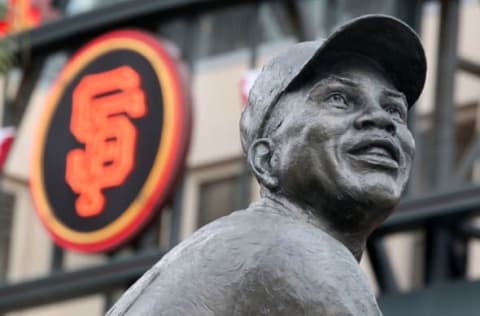 SAN FRANCISCO – OCTOBER 28: A statue of baseball legend Willie Mays in Willie Mays Plaza before Game Two of the 2010 MLB World Series between the San Francisco Giants and the Texas Rangers at AT&T Park on October 28, 2010 in San Francisco, California. (Photo by Christian Petersen/Getty Images)