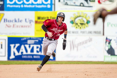 PORTLAND, ME – MAY 27: Mitchell Tolman #19 of the Altoona Curve advances to third base in the eighth inning of the game between the Portland Sea Dogs and the Altoona Curve at Hadlock Field on May 27, 2019. The SF Giants acquired Tolman in the minor-league portion of the Rule 5 draft. (Photo by Zachary Roy/Getty Images)