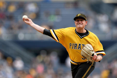 Kyle Crick #30 of the Pittsburgh Pirates pitches against the Milwaukee Brewers at PNC Park on June 2, 2019 in Pittsburgh, Pennsylvania. The Pirates acquired crick from the SF Giants. (Photo by G Fiume/Getty Images)