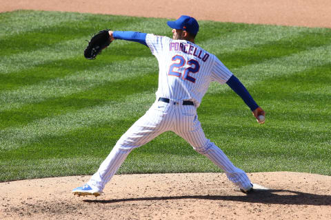 Rick Porcello of the New York Mets in action against the Atlanta Braves at Citi Field on September 20, 2020 in New York City. Atlanta Braves defeated the New York Mets 7-0. (Photo by Mike Stobe/Getty Images)