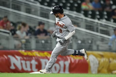 MINNEAPOLIS, MN – JULY 26: Robbie Grossman #8 of the Detroit Tigers rounds the bases after hitting a two-run home run against the Minnesota Twins in the ninth inning of the game at Target Field on July 26, 2021 in Minneapolis, Minnesota. The Twins defeated the Tigers 6-5 in ten innings. (Photo by David Berding/Getty Images)