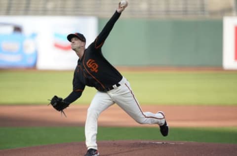 SAN FRANCISCO, CALIFORNIA – AUGUST 01: Drew Smyly #18 of the San Francisco Giants pitches against the Texas Rangers in the top of the first inning at Oracle Park on August 01, 2020, in San Francisco, California. (Photo by Thearon W. Henderson/Getty Images)