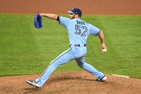 Toronto Blue Jays reliever Anthony Bass was quietly one of the best relievers last season on the free-agent market. (Photo by Mitchell Layton/Getty Images)