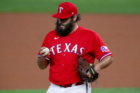 Lance Lynn #42 was traded by the Texas Rangers this week, but should the SF Giants have topped the offer? (Photo by Tom Pennington/Getty Images)