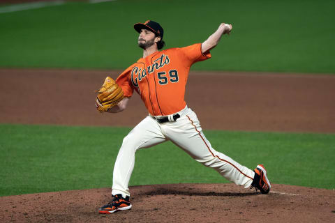 SAN FRANCISCO, CA – SEPTEMBER 04: Andrew Suarez #59 of the SF Giants pitches against the Arizona Diamondbacks during the fifth inning at Oracle Park on September 4, 2020. (Photo by Jason O. Watson/Getty Images)