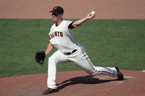 SAN FRANCISCO, CA – SEPTEMBER 06: Tony Watson #56 of the SF Giants pitches against the Arizona Diamondbacks during the eighth inning at Oracle Park on September 6, 2020. The Giants defeated the Arizona Diamondbacks 4-2. (Photo by Jason O. Watson/Getty Images)