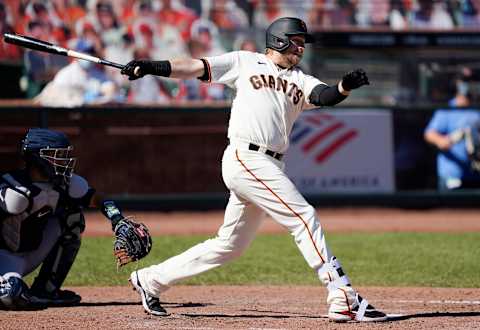 The SF Giants designated Justin Smoak for assignment to enable the team to bring Alex Dickerson back from paternity leave. (Photo by Thearon W. Henderson/Getty Images)