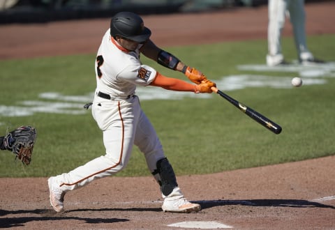 Chadwick Tromp of the SF Giants bats against the Seattle Mariners in the top of the eighth inning at Oracle Park on September 17, 2020. (Photo by Thearon W. Henderson/Getty Images)