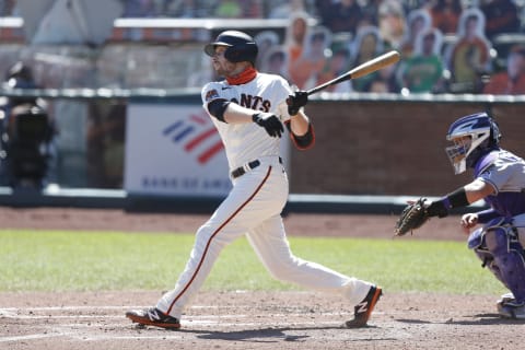 SF Giants outfielder Austin Slater. (Photo by Lachlan Cunningham/Getty Images)