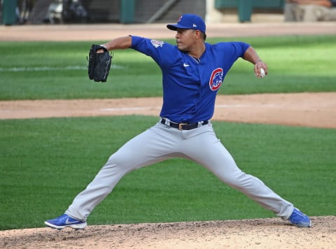 CHICAGO, ILLINOIS – SEPTEMBER 27: Jose Quintana #62 of the Chicago Cubs pitches against the Chicago White Sox. (Photo by Jonathan Daniel/Getty Images)