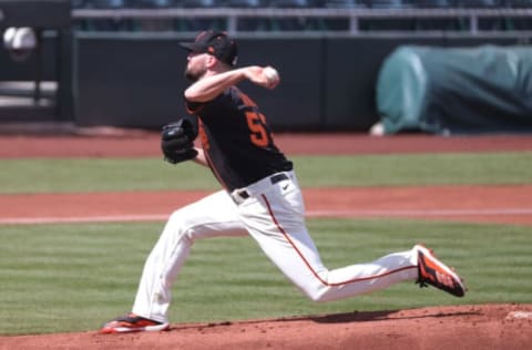 SCOTTSDALE, ARIZONA – MARCH 04: Alex Wood #57 of the SF Giants delivers during the first inning of a spring training game against the Chicago White Sox at Scottsdale Stadium on March 04, 2021 in Scottsdale, Arizona. (Photo by Carmen Mandato/Getty Images)