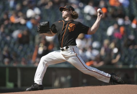 SAN FRANCISCO, CALIFORNIA – MAY 22: Scott Kazmir of the SF Giants pitches against the Los Angeles Dodgers in the first inning at Oracle Park. (Photo by Thearon W. Henderson/Getty Images)