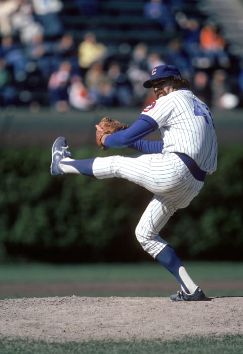 CHICAGO – 1981: Dick Tidrow of the Chicago Cubs winds up for a pitch during a game in May of 1981 at Wrigley Field in Chicago, Illinois. (Photo by Rich Pilling/MLB Photos via Getty Images)